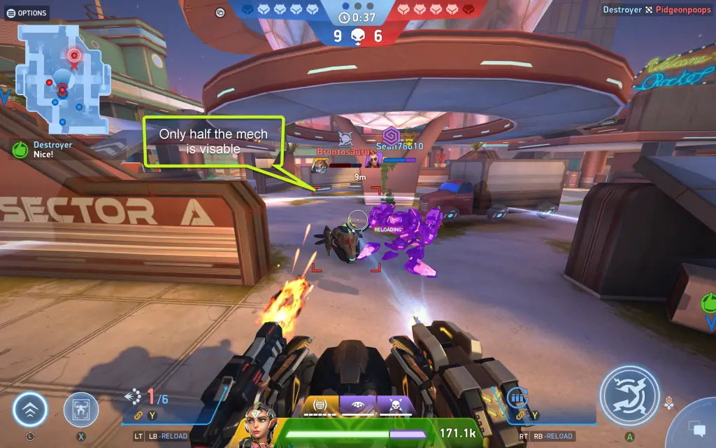 Mech Arena game play weird glitches and artifacts